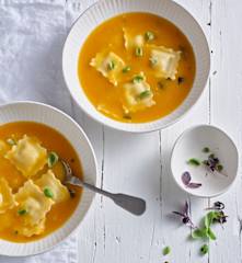 Butternut Squash Ravioli Soup