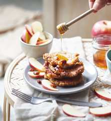 Galettes de flocons d'avoine, pommes et raisins
