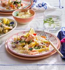 All-in-one-Lachs-Spinat-Pasta