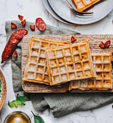 Gaufres au chorizo et au fromage