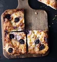 Focaccia with Roasted Grapes and Taleggio