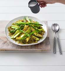 Freekeh salad with pickled avocado