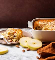 Postre de arroz con leche y manzanas