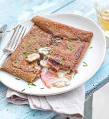 Galette bacon et champignons à la crème