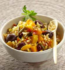 Paella with kidney beans