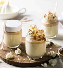 Yogur de caramelo salado con palomitas en Varoma
