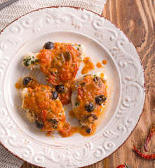 Pescatrice ai pomodorini