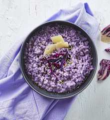 Risotto viola cavolo cappuccio e Casera