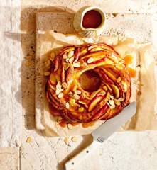 Caramel peach brioche