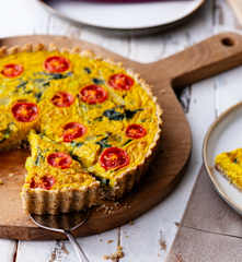 Tarta vegana de verduras con harina de garbanzo