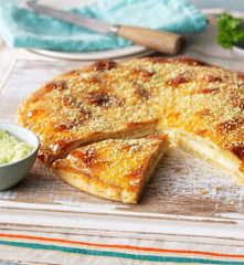 Pan plano relleno de mozzarella