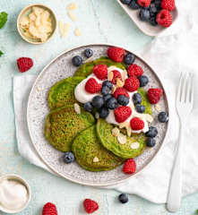 Zielone pancakes z tofu