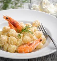 Gnocchi s krevetovo-pórkovou omáčkou