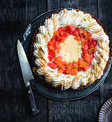 Tarte meringuée au pamplemousse