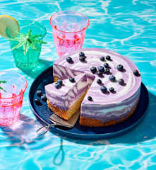 Marmorierte Blaubeer-Torte