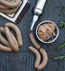 Chicken and caramelised onion sausages