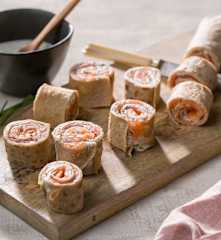 Crêpes de sarraceno con salmón