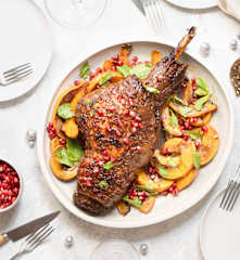 Gigot d'agneau et potirons à la grenade