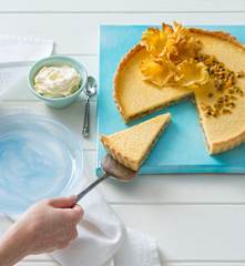 Pineapple passionfruit tart
