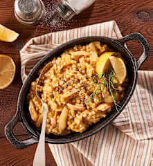 Couscous Risotto with Fennel and Salmon
