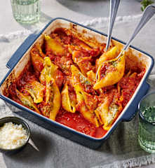 Überbackene Spinatmuscheln