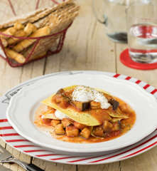 Lasagnetta fredda con melanzane e burrata