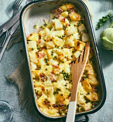 Schinken-Kohlrabi-Gratin