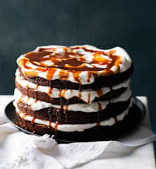 Salted Caramel and Chocolate Brownie Cake