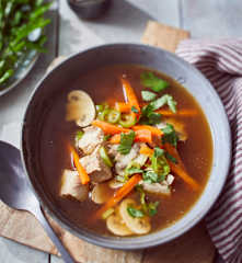Asiatische Gemüse-Hühner-Suppe