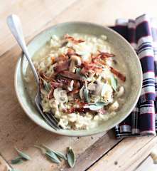 Risotto au bacon et aux champignons de Paris