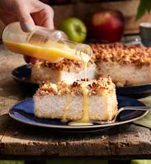 Milchreiskuchen mit Apfel-Walnuss-Kruste