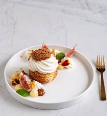 Ptysie z konfiturą figową, lemon curd i kremem waniliowym