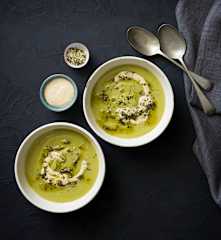Broccoli soup with sage oil