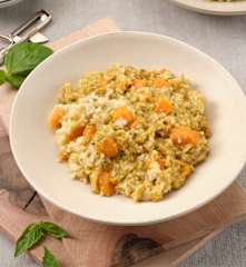 Risotto alle patate dolci con formaggio di montagna