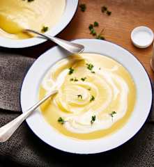 Velouté haricots blancs, carottes et céleri-rave