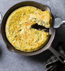 Tortilla de bacalao y verduras