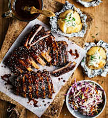Sticky pork ribs with cheesy coleslaw (Thermomix®️ Cutter, TM6)