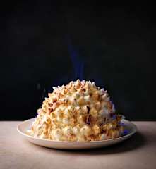 Baked Alaska with Orange Ice Cream and Chocolate Sponge