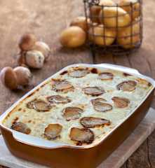 Lasagne con patate, porcini e taleggio