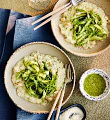 Risotto mit Hähnchen und Spargel