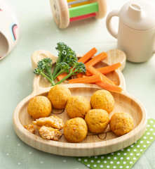 Süßkartoffelbällchen mit Hähnchen