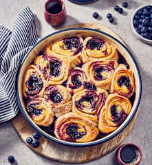 Blaubeer-Vanille-Schnecken