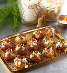 Baby Potatoes with Prosciutto Dust