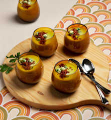 Vichyssoise de guisantes con chispa