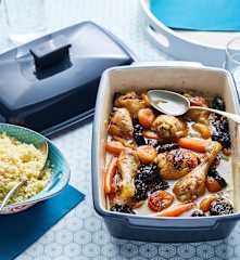 Tajine de poulet aux carottes et pruneaux