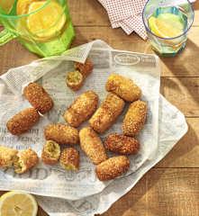 Fritos de pollo, zanahoria y calabacín