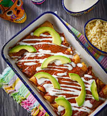 Red Mole Chicken Enchiladas