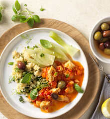 Mediterranes Hühnergeschnetzeltes mit Bulgur