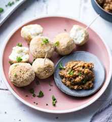 Chicken Meatballs with Red Pesto