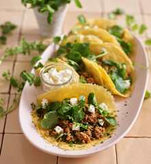 Crepes de grão com borrego